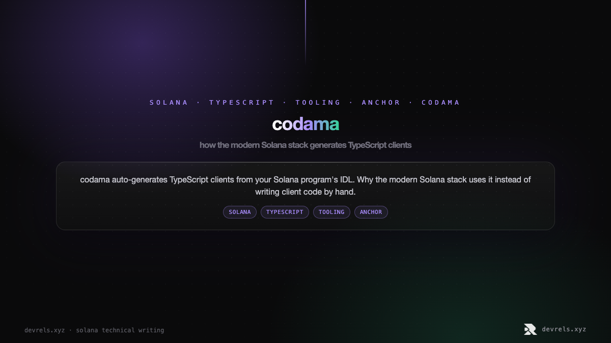 codama: how the modern Solana stack generates TypeScript clients