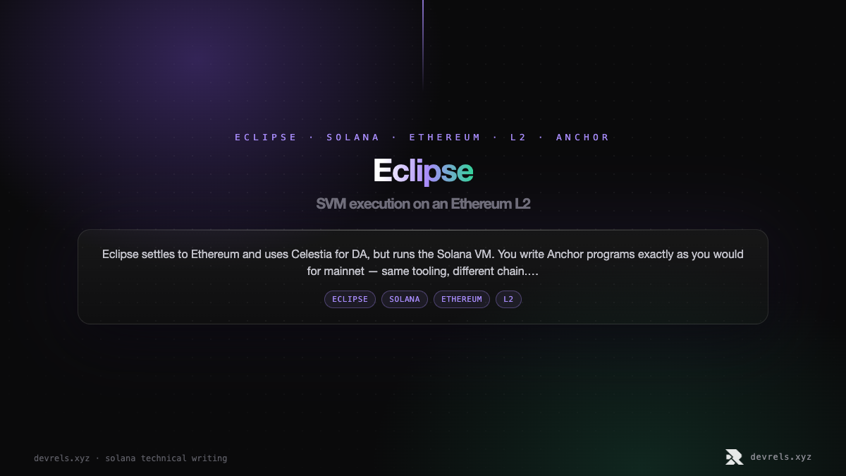 Eclipse: SVM execution on an Ethereum L2