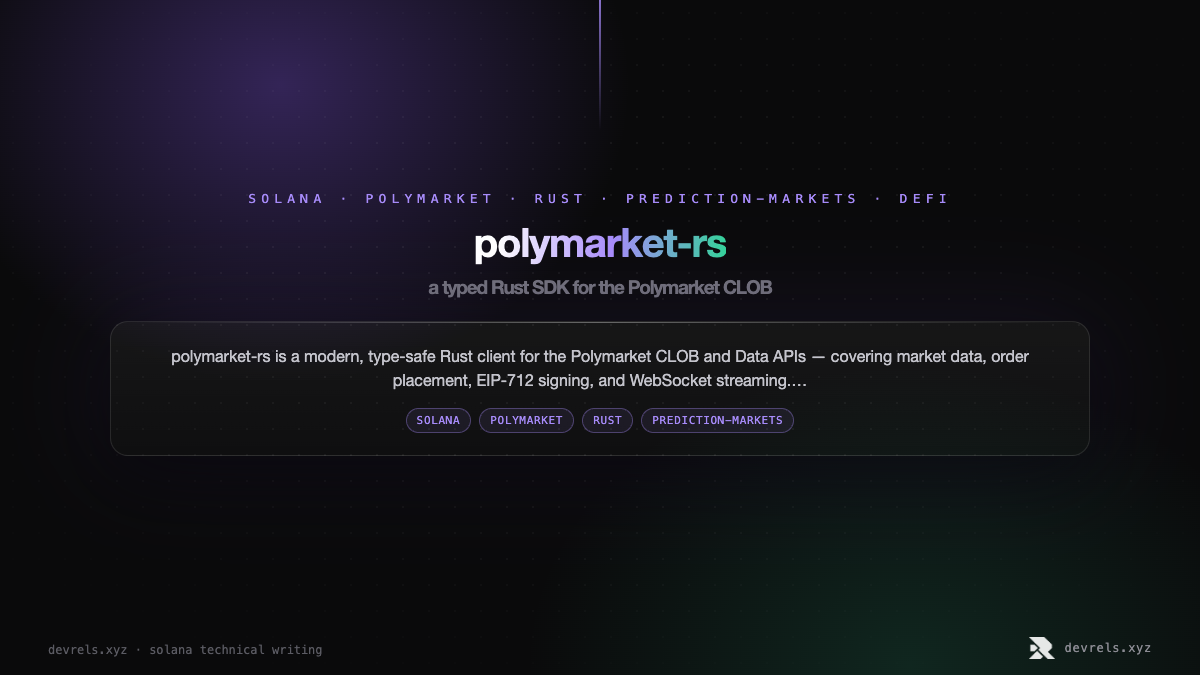 polymarket-rs: a typed Rust SDK for the Polymarket CLOB