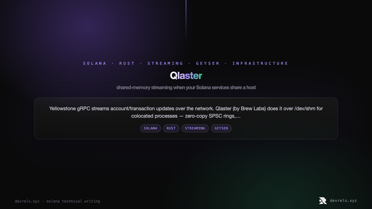 Qlaster: shared-memory streaming when your Solana services share a host