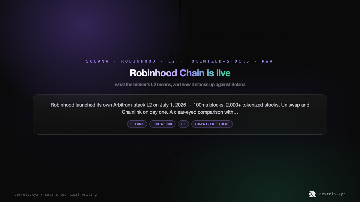 Robinhood Chain is live: what the broker's L2 means, and how it stacks up against Solana