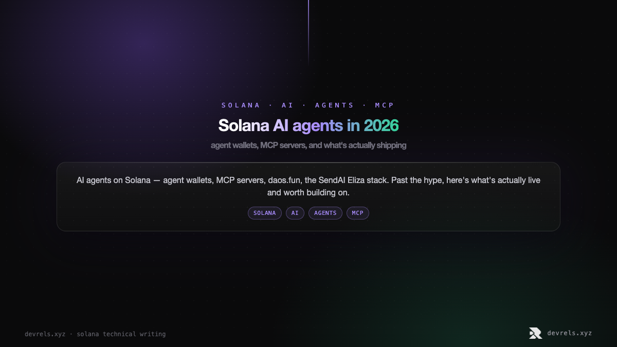 Solana AI agents in 2026: agent wallets, MCP servers, and what's actually shipping
