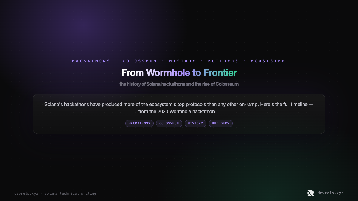From Wormhole to Frontier: the history of Solana hackathons and the rise of Colosseum