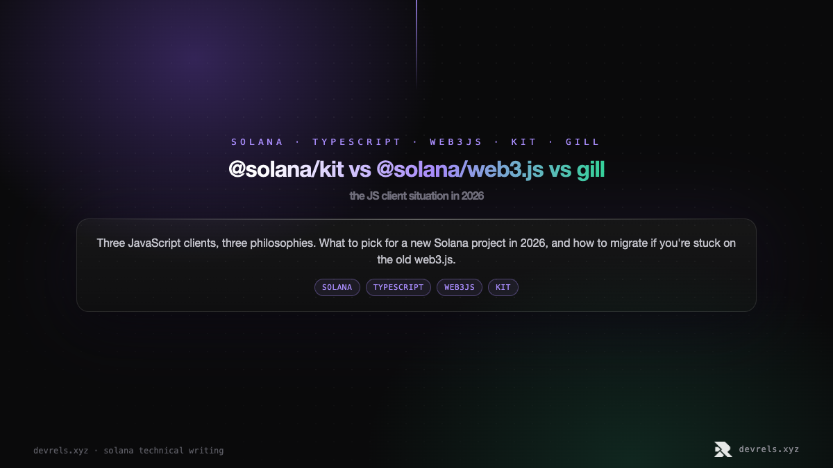 @solana/kit vs @solana/web3.js vs gill: the JS client situation in 2026
