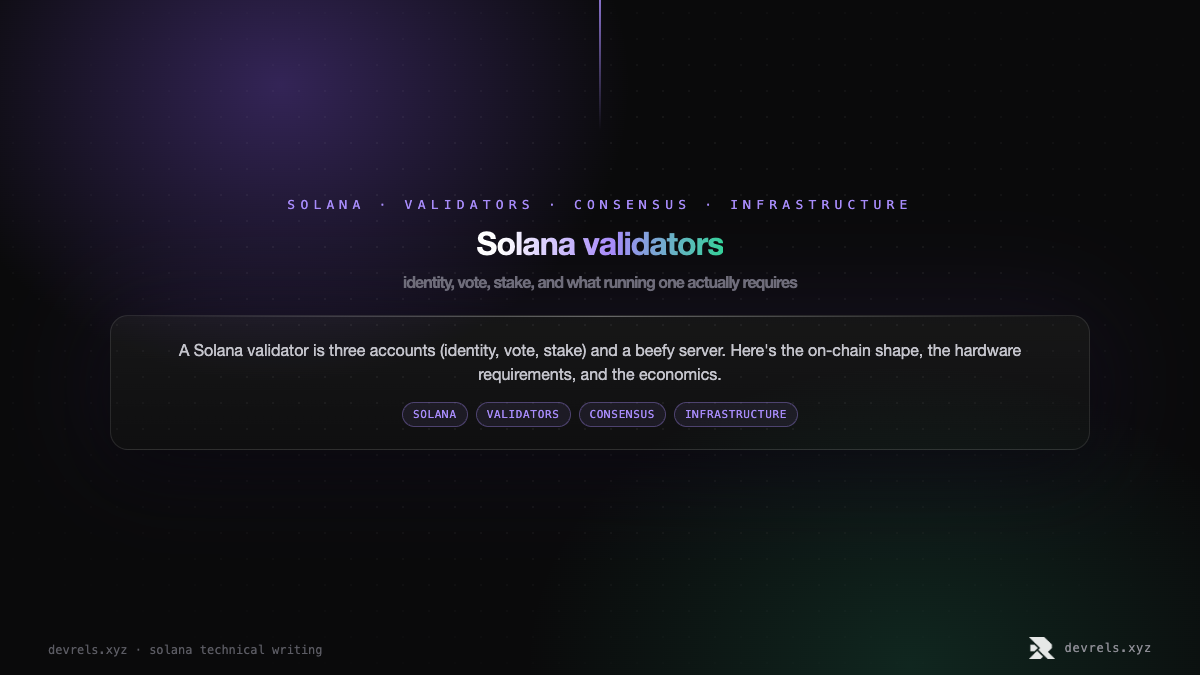 Solana validators: identity, vote, stake, and what running one actually requires