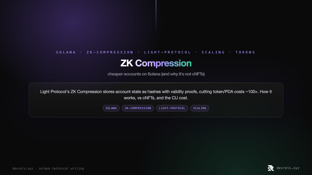 ZK Compression: cheaper accounts on Solana (and why it's not cNFTs)